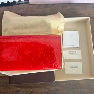 Louis Vuitton Red Embossed Wallet